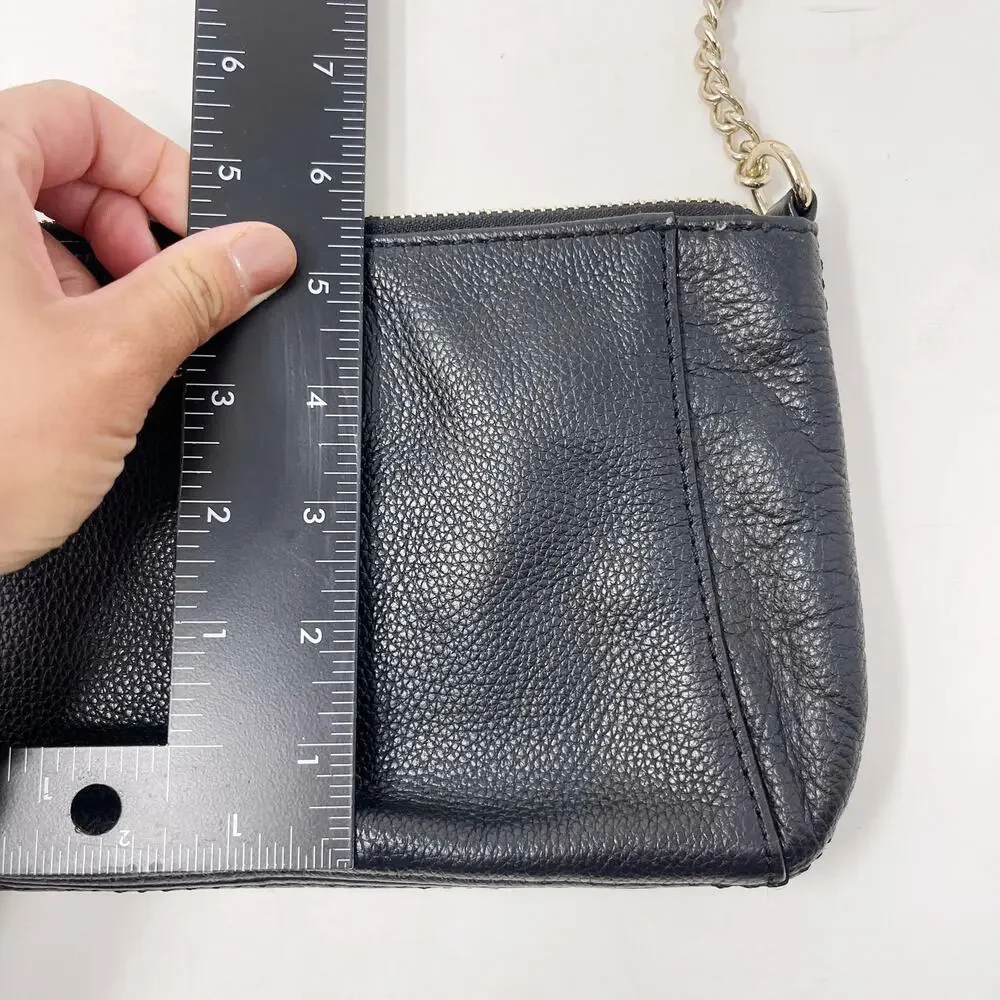 Kate Spade Black Berkshire Road Adela Shoulder Bag Chain Link Pebble Leather